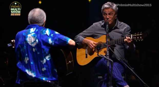 Gilberto Gil e Caetano Veloso receberam homenagem. Foto: Multishow/Reproduo