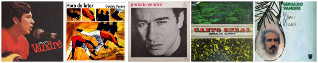 "Geraldo Vandr" (1964), "Hora de lutar" (1965), "5 anos de cano" (1966), "Canto geral" (1968) e "Das terras de Benvir" (1971, na Frana, e 1973, no Brasil) so os LPS lanados por Vandr