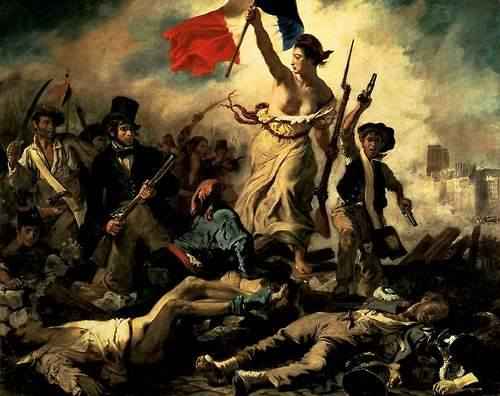 A Liberdade Guiando o Povo, de Eugne Delacroix em comemorao  Revoluo de Julho de 1830. Foto: Reproduo/Facebook