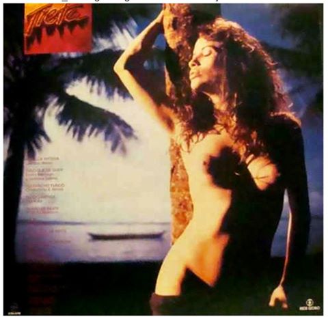 Modelo Isadora Ribeiro na capa do LP da trilha sonora da novela Tieta (1989).  Foto: Reproduo/Facebook