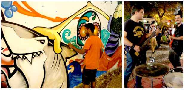 Jeff é um dos artistas que deixou sua marca na "praia urbana" do Garage. Shows e outras atividades culturais também estão programados Jeff é um dos artistas que deixou sua marca na "praia urbana" do Garage. Shows e outras atividades culturais também estão programados