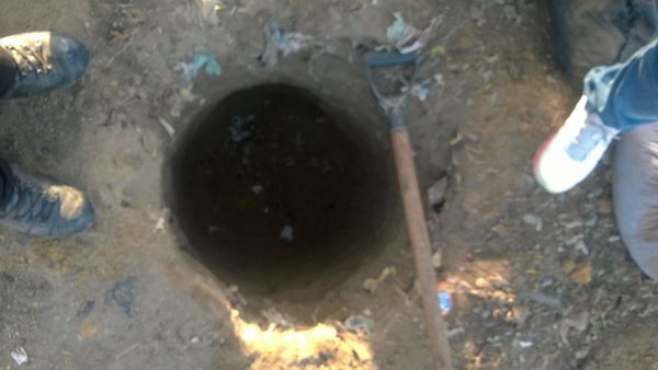 Buraco tinha um metro de profundidade. Foto: SERES/ Divulgao