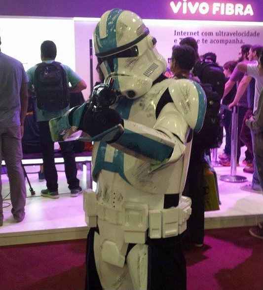 Cosplay de stormtrooper da franquia Star Wars. Foto: Raquel Lima/DP