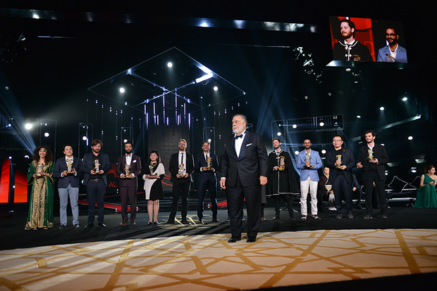 Coppola no palco da premiao junto com os vencedores. Fotos: Marrakech Film Festival/ Divulgao