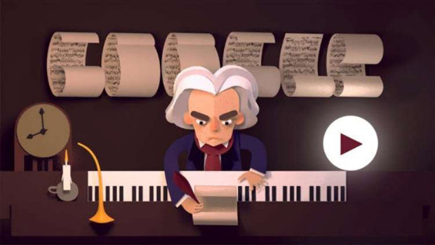 Beethoven ganha doodle do Google com jogo de música