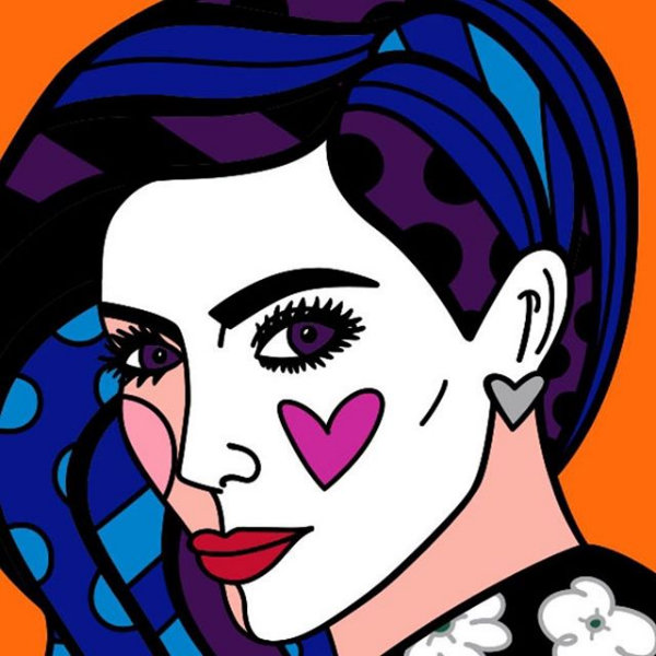 Kim Kardashian ganha quadro de Romero Britto. Arte: Instagram/Divulao