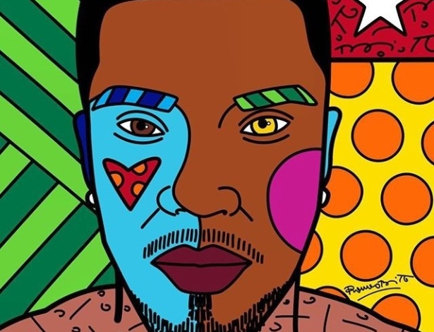 Naldo usou a obra para estampar a capa do disco Sarni (2015). Arte: Romero Britto