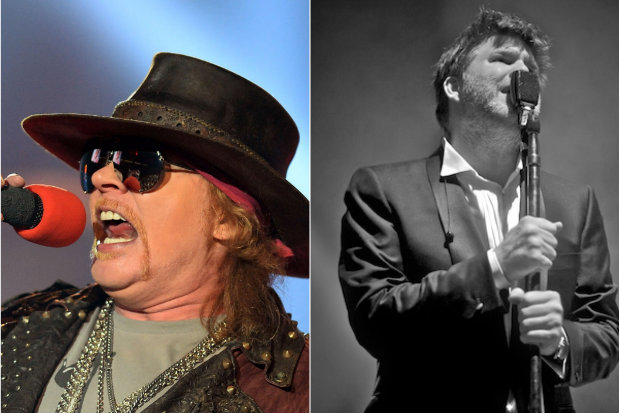 Axl Rose, do Guns N' Roses e James Murphy, lder do LCD Soundsystem. Fotos: Divulgao