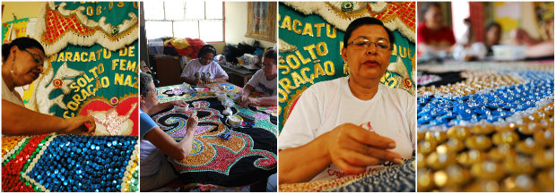 O Corao Nazareno desfila somente com mulheres e renova o estandarte a cada dois anos. Fotos: Amunam e Salatiel Ccero/Divulgao