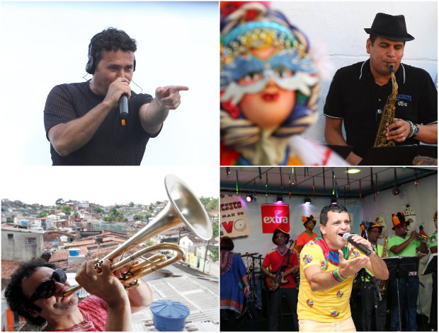 Almir Rouche, Spok, Maestro Forr e Gustavo Travassos esto entre os artistas que homenageiam Science no carnaval deste ano. Fotos: Arquivo DP