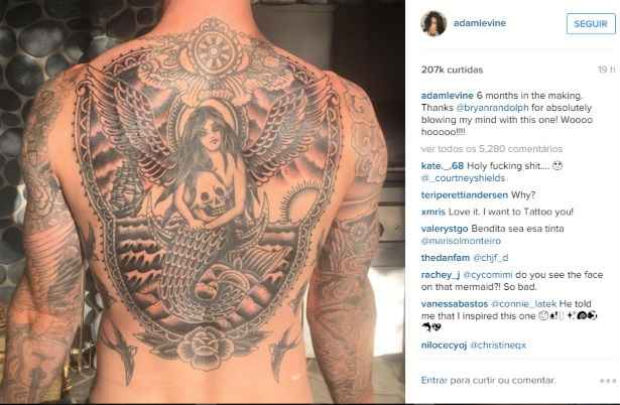 O tatuador norte-americano Bryan Randolph foi responsvel pelo trabalho. Foto: Instagram/Reproduo
