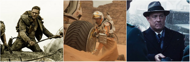 Mad Max, Perdido em Marte e Ponte dos Espies. Fotos: Divulgao