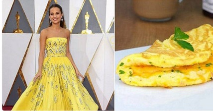 Vencedora do Oscar, Alicia foi teve o vestido comparado a um omelete. Pode isso? Twitter/reproduo
