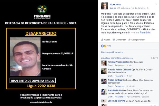 A notcia foi divulgada pelo dublador Nizo Neto, filho de Anysio, atravs do Facebook. Foto: Facebook/Reproduo