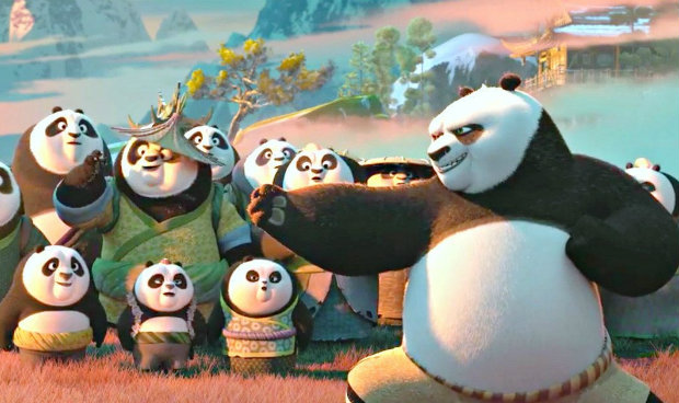 Po (Jack Black) encontra seu pai sumido em Kung Fu Panda 3. Foto: Divulgao