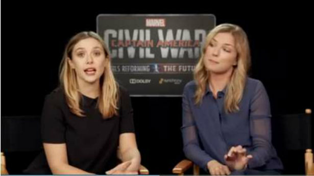 Elizabeth Olsen e Emily VanCamp apresentam o projeto em vdeo. Foto: YouTube/Reproduo