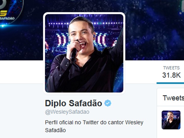 Wesley Safado retribuiu a brincadeira. Foto: Twitter/Reproduo