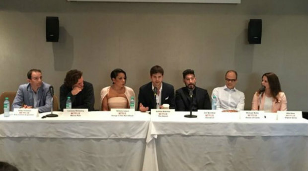 Lorenzo Richelmy, Selenis Levya, Ashton Kutcher, Jon Bernthal e Michael Kelly na abertura da maratona de entrevistas da Netflix 