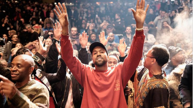 Kanye durante festa de lanamento de The Life of Pablo no Madison Square Garden. Foto: Billboard/Reproduo