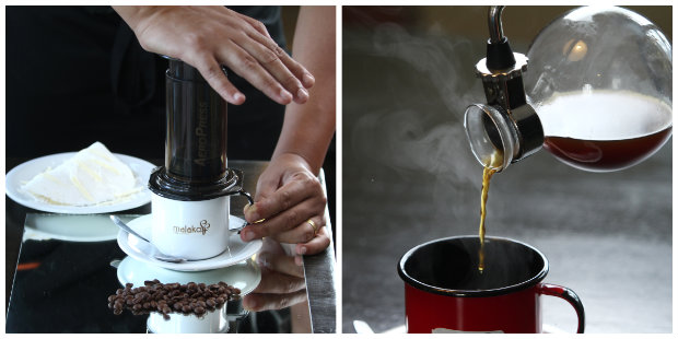 A Malakoff Caf Gourmet trabalha com cerca de onze tipos de mtodos diferentes de preparo da bebida