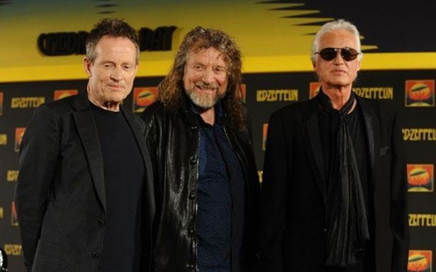 Robert Plant, Jimmy Page e John Paul Jones, membros remanescentes do Led Zeppelin. Foto: AFP Photo