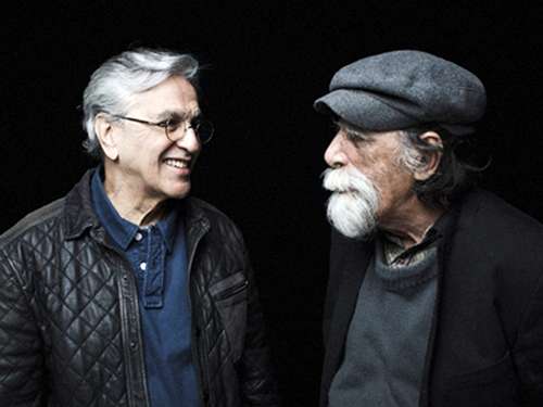 Rogrio Duarte (direita) e Caetano Veloso. Foto: Fernando Young/Divulgao