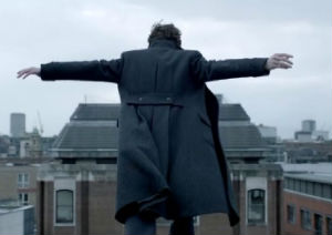 Sherlock forja a prpria morte. Foto: BBC/Divulgao