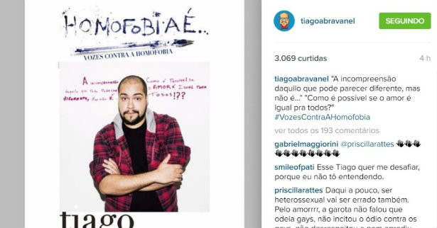 Ator Tiago Abravanel, neto de Silvio Santos, comenta homobia no Instagram. Foto: Reproduo/Instagram