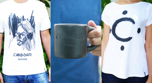 Camisetas e canecas com temtica do disco Carbono. Foto: Loja oficial/Divulgao