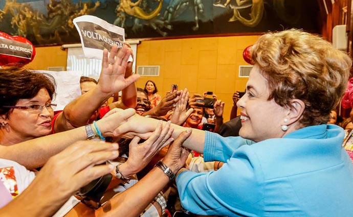 O discurso de Dilma ser voltado ao protagonismo das mulheres e  defesa da democracia Foto: Reproduo/Facebook (O discurso de Dilma ser voltado ao protagonismo das mulheres e  defesa da democracia Foto: Reproduo/Facebook
)