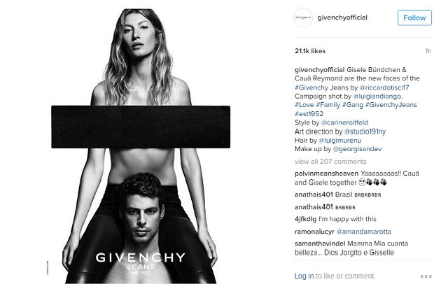 Givenchy vinha revelando teasers da campanha, mas sem mostrar o rosto dos eleitos. Foto: Reproduo/Instagram