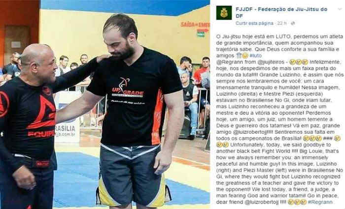 Colegas do esportista se manifestaram no Facebook. Foto: Facebook/Divulgao