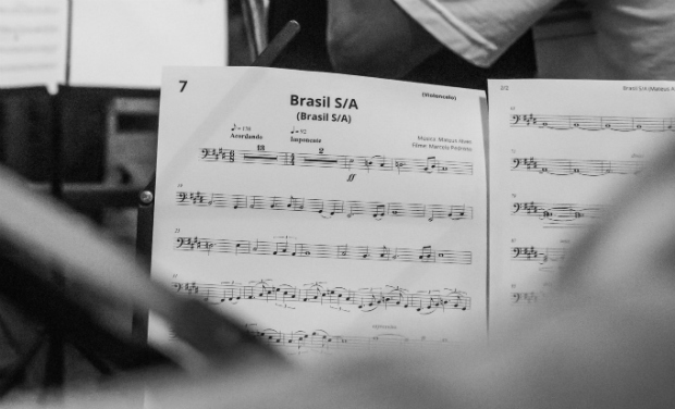 Partitura com uma das msicas da trilha sonora. Foto: Mara Caldeira/ Divulgao