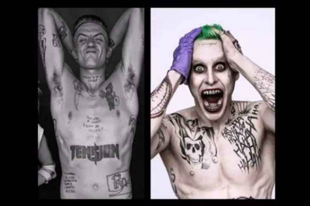 Cantor Ninja e o Coringa de Esquadro suicida, interpretado por por Jared Leto. Foto: Instagram/Reproduo