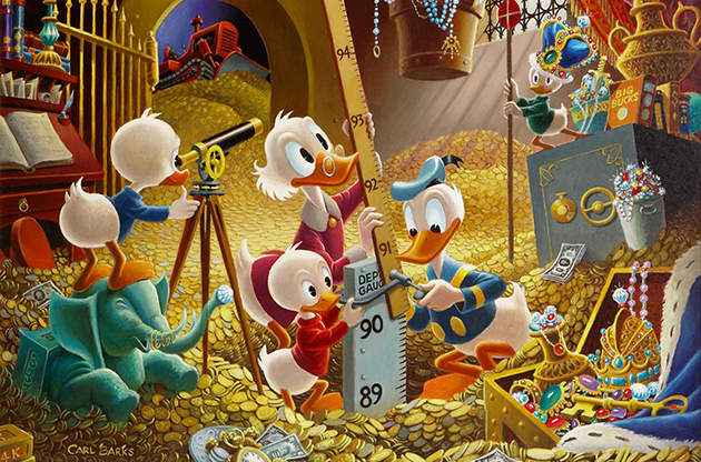 Na aposentadoria, artista se dedicou a registrar os patos em pinturas a leo. Foto: Disney/Divulgao