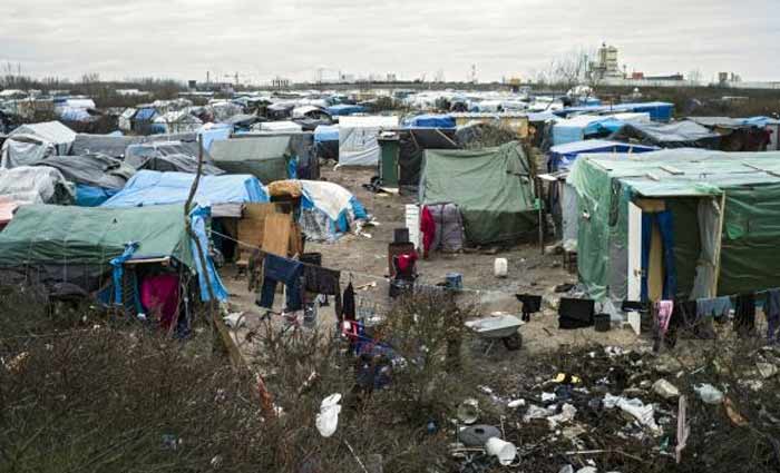 A parte sul do campo de refugiados em Calais, conhecida como Jungle. Foto: Yoan Valat/Agncia Lusa