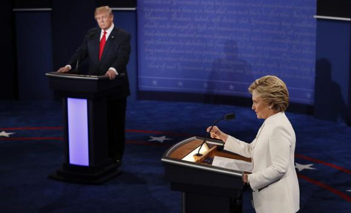 Hillary Clinton e Trump fazem ltimo debate antes das eleies dos EUA. Foto: Mark Ralston/Agncia Lusa