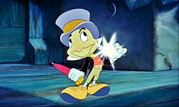 Grilo Falante  um dos personagens do clssico Pinquio, que ser reprisado no Cinema do Museu. Crdito: Disney/ Divulgao