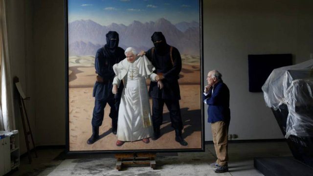 Na imagem, sorriso do Papa mostra sua "fora", aponta o pintor. Foto: ElPais/Reproduo