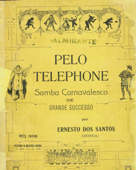 Partitura de Pelo telephone, samba carnavalesco de grande sucesso. Foto: Biblioteca Nacional/Divulgao
