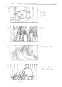 Página de storyboard de episódio da segunda temporada, no traço de Simpson. Foto: HBO/Divulgação Página de storyboard de episódio da segunda temporada, no traço de Simpson. Foto: HBO/Divulgação