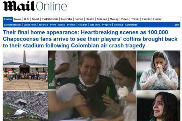No portal do tabloide Daily Mail, um dos mais populares da Inglaterra, a manchete evidenciou a cerimnia. Foto: Correio Braziliense/Reproduo