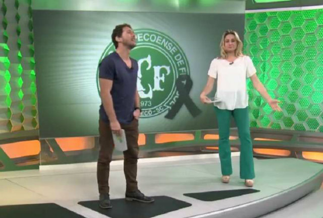 Fernanda Gentil se emociona durante o 'Esporte espetacular'. Foto: TV Globo/Reproduo