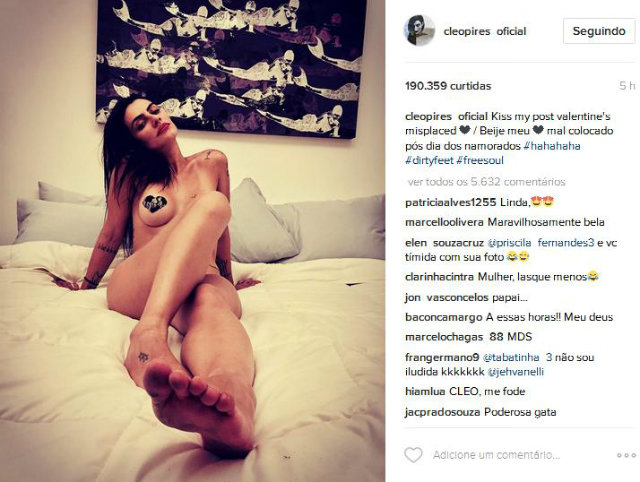 Cleo tem publicado com frequncia fotos sensuais nas redes. Foto: Instagram/Reproduo