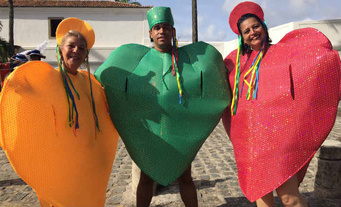 Luzenilda Soares, Hugo Guimaraes e Lcia Helena Santos - fantasia Amor pelo galo. Foto: Shilton Araujo/Esp. DP (Foto: Shilton Araujo/Esp. DP)
