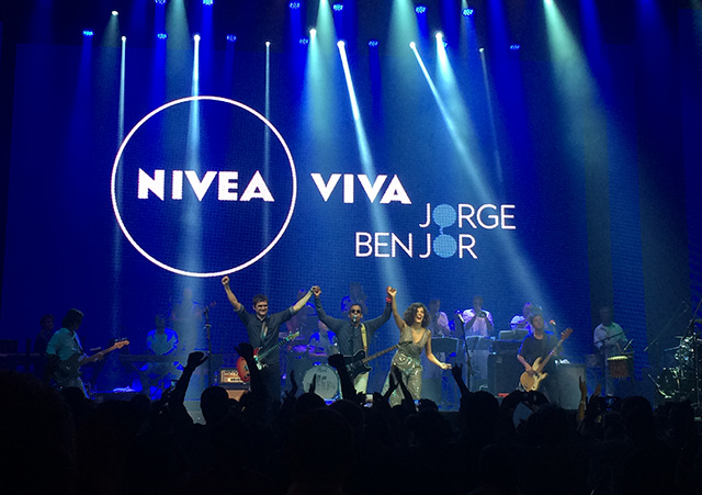 Skank, o homenageado Jorge Ben Jor e Cu dividiram o palco no primeiro show da turn Nivea Viva Jorge Ben Jor. Foto: Larissa Lins/DP