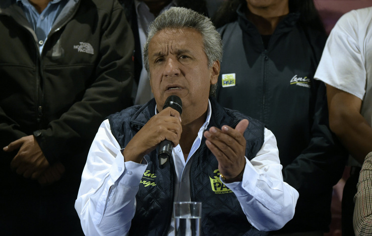 Lenn Moreno chegou prximo a vitria no primeiro turno com 39,3% dos votos (Rodrigo Buendia / AFP / Divulgao)