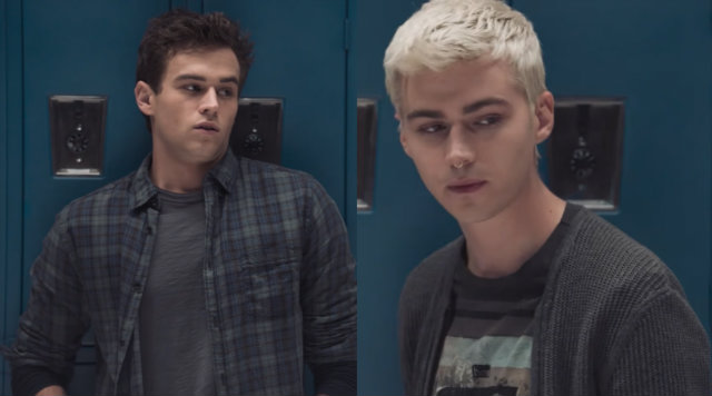 Brandon Flynn e Miles Heizer vivem Justin Foley e Alex Standall na srie. Foto: Netflix/Reproduo