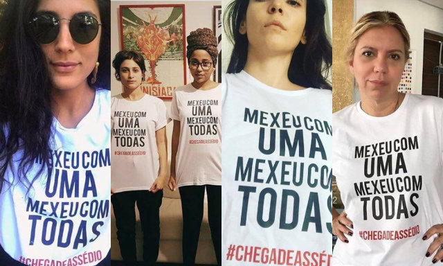 As artistas tm se mobilizado no Instagram. s 10h, publicaram fotos usando uma camisa branca com a frase de protesto ou divulgaram a arte da campanha. Foto: Instagram/Reproduo