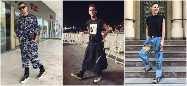 Caio usa as redes sociais para lançar suas tendências de estilo. Fotos: Instagram/@caiobraz/Reprodução Caio usa as redes sociais para lançar suas tendências de estilo. Fotos: Instagram/@caiobraz/Reprodução